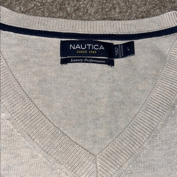 Nautica Kakhi V-Neck Sweater - Picture 2 of 3